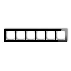 DECO Ramka uniwersalna sześciokrotna - efekt szkła (ramka: czarna spód: biały) czarny 12-0-DRS-6