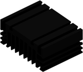 Extruded heatsink, (L x W x H) 75 x 96 x 41 mm, 2 to 0.7 K/W, black anodized, 10019425