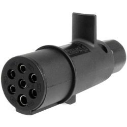 Wtyczka naczepowa typu N (czarna) 7-pin 24V plastikowa na kabel AMIO