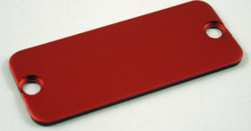 End plate, aluminum, (L x W x H) 53.92 x 22.94 x 1.5 mm, red, for enclosure, 1455CALRD-10