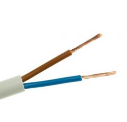 PrzewĂłd elektryczny 2x0,5 biaĹy linka H03VV-F (OMY) = 1 metr
