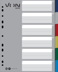 1305-00-00 Plastic dividers, A4 (1 - 6), multi-coloured