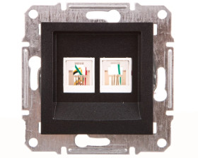 ASFORA Gniazdo telefoniczne podwójne bez ramki antracyt EPH4200171