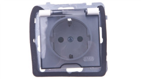 As Gniazdo Bryzgoszczelne Z/U Schuko Ip44 Z Przesłonami Klapka Przezroczysta...