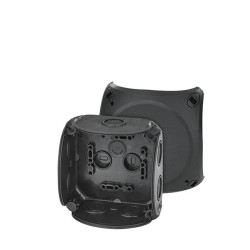 Puszka odgałęźna do instalacji wewnętrznych czarna IP66 z dławnicami membranowymi 104x104x70mm DK 0400 B 62000297