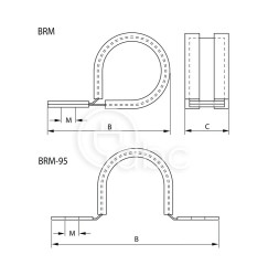 Klamra mocująca do peszla, z elastomeru i stali, BRM-23