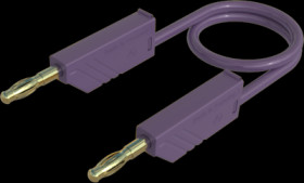Measuring lead with (4 mm plug, spring-loaded, straight) to (4 mm plug, spring-loaded, straight), 0.5 m, purple, PVC, 2.5 mm², C