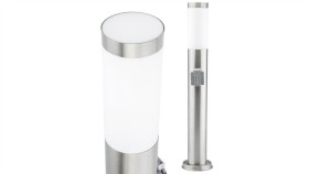 Lampa Ogrodowa Zewnętrzna E27 Srebrny Słupek 65Cm Z Gniazdem 230V R