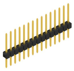 Pin header, 15 pole, pitch 2.54 mm, straight, black, 10046486