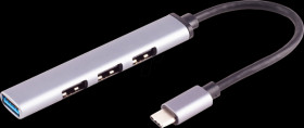 BS13-50002 USB 3.0, 4-port hub, 4xA, USB-C cable, 0.12 m