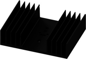 Extruded heatsink, (L x W x H) 75 x 97 x 25 mm, 2.8 to 1.3 K/W, black anodized, 10018861