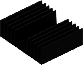 Extruded heatsink, (L x W x H) 100 x 120 x 37 mm, 1.75 to 0.95 K/W, black anodized, 10022504