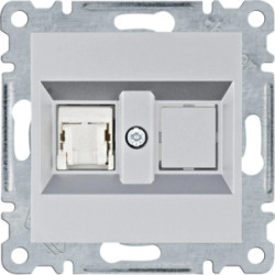 Lumina Gniazdo komputerowe pojedyncze RJ45 kat.5e UTP srebrne WL2112