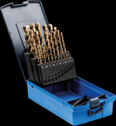 25203704 HSSE spiral drill set, INOX, DIN 338, 25 pieces