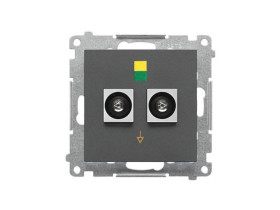 SIMON 55 Gniazdo ekwipotencjalne podwójne grafitowy mat TGEK2.01/116 KONTAKT SIMON