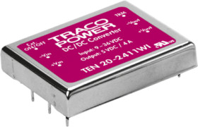 DC converter, 18-75 VDC, 20 W, 1 output, 12 VDC, 81 % efficiency, TEN 20-4812WI