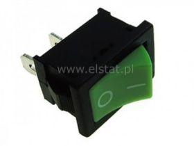 Przeł. kołys. 6A 250V ON-OFF zielony 2p