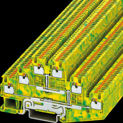 3213739 PE terminal block, PT 1.5/S-3PE green-yellow