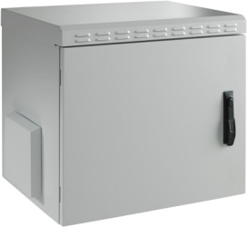 Wall enclosure, 12 U, (H x W x D) 670 x 600 x 450 mm, IP55, steel, gray, 691712IP55.1