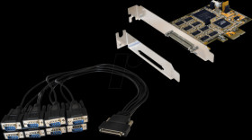 EX-44388 EXSYS PCIe Card 8S Serial RS-232 + Cable, bracket