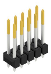 Pin header, 10 pole, pitch 2.54 mm, straight, black, 10054803