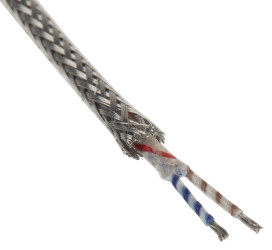 Kabel/przewód termopary K dł. 25m 7/0,2mm -60 → +350 °C. Włókno szklane 2-żyłowy Nieekranowany