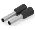 Insulated wire end ferrule, 1.5 mm², 14.5 mm/8 mm long, DIN 46228-4, black, 1241003-1