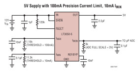 100mA, Linear Regulator with Precision Current Limit and Diagnostic Outputs