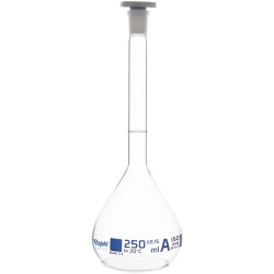 Rapid EGL0446G Volumetric Flask with PE Stopper, Class-A, 250 ml pack of 2