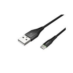 Kabel USB-C-USB-A 2.0 1M oplot czarny LED Natec Prati