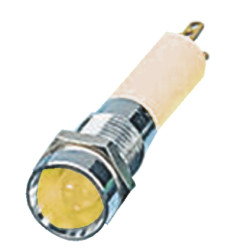 Lampka kontrolna do montażu panelowego 12V, Żółta 8mm LED Chrom CML Innovative Technologies