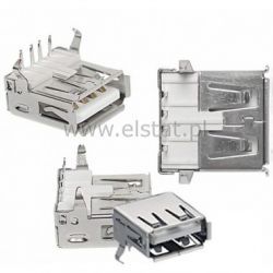 USB GN 1 x A 2.0 kątowe poziome do druku białe