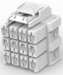 Plug housing, 12 pole, pitch 6 mm, straight, natural, 1-1971876-4