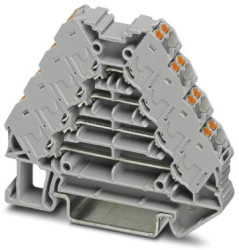 Shunting distributor, push-in connection, 0.14-2.5 mm², 2 pole, 10 A, 6 kV, gray, 3270117