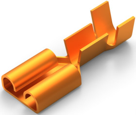 Uninsulated flat plug sleeve, 6.35 x 0.81 mm, 1.03 to 2.62 mm², AWG 17 to 13, brass, 160808-2