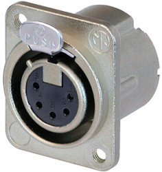 XLR panel socket, 5 pole, silver-plated, zinc die casting, NC5FD-LX-M3