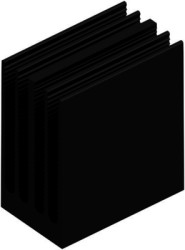 Extruded heatsink, (L x W x H) 75 x 45 x 85 mm, 2.6 to 0.95 K/W, black anodized, 10020453