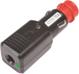 Wtyk uniwersalny NG 15A LED z uchwytem kablowym odciążającym z bezpiecznikiem, 12-24 V. ProCar Universalstecker NG 15A L