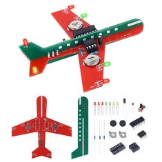 DIY Zestaw Elektroniczny Samolot z Migającymi LED Symulujący Projekt Lotniczy Do Ćwiczeń Z Lutownicą Dla Uczniów STEM