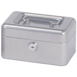 Maul 18280 Cash Box Secure Steel Lockable W152 H81 D125 mm Silver