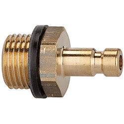 Nipple, L 18 mm, 35 bar, brass, for jacks, 107083