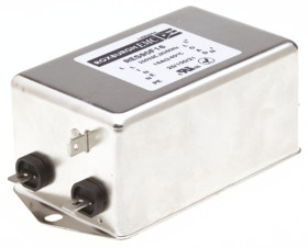 Filtr RFI 16A 1-fazowy 220kΩ 250 V AC DC → 60Hz 8 mH Roxburgh EMC Montaż w obudowie