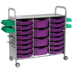 Callero Plus STEAM Activity Treble Trolley &amp; Plum Purple Gratnells Trays