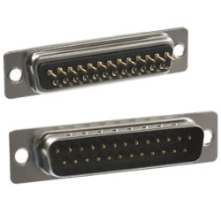 Złącze D-Sub 25-pinowe Męski Kątowe Montaż na panelu