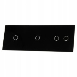 Livolo CZARNY PANEL SZKLANY 1+1+2 70112-62