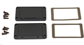 EMI/RFI end plate, aluminum, (L x W) 86.89 x 47 mm, black, for series 1457, 1457KEPF