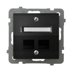 AS Obudowa gniazda podwójnego typu Keystone skośna czarny metalik GPK-2GS/p/33