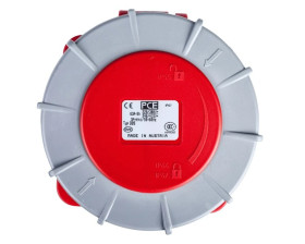 Gniazdo tablicowe 63A 5P 400V /100x100/ czerwone IP67 POWET TWIST 335-6