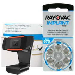 120 x baterie do aparatów słuchowych Rayovac 675 IMPLANT PRO+ + kamera internetowa DUXO WebCam X13 FullHD