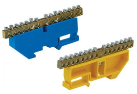 Listwa zaciskowa ( zerowa ) 12-torowa żółta LZ12 D.20.00123